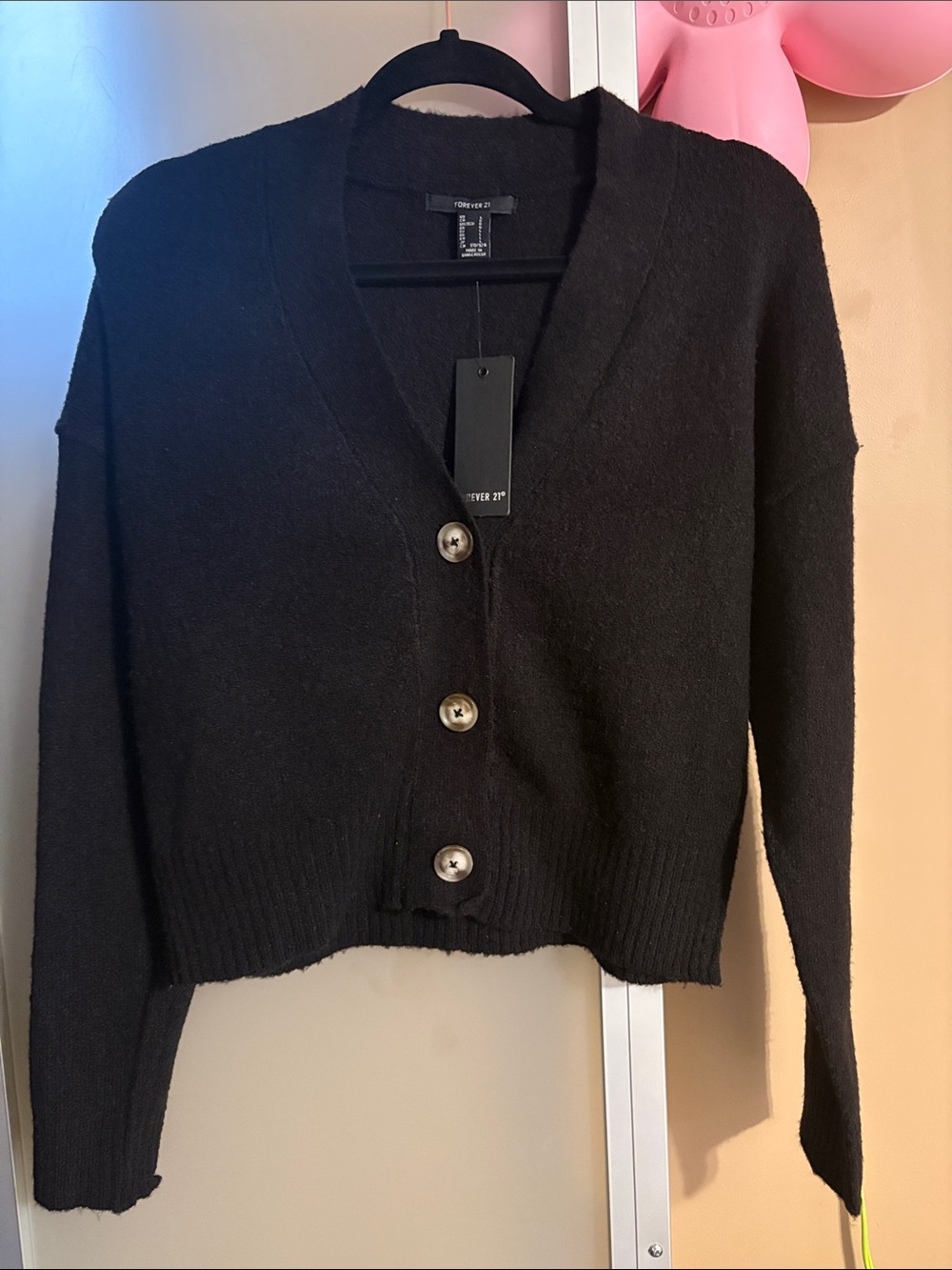 BNWT Forever 21 Black V-Neck Button Cardigan